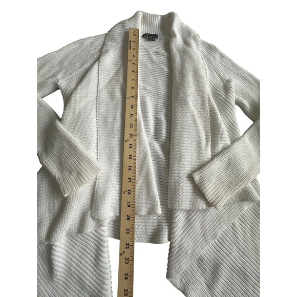 Vince Women's Size Small Weave Knit Shawl Collar Open Cardigan Sweater White M11 - Picture 7 of 11